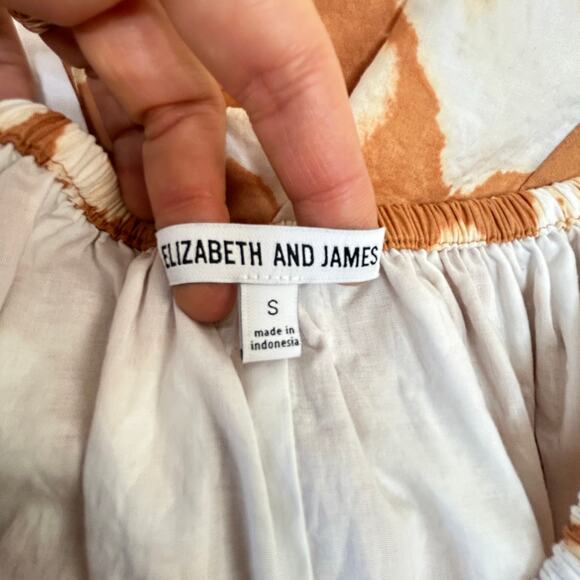 Elizabeth and James Cottagecore Boho Dress Size S Tan Feminine Twee "Uptown" - Picture 6 of 8